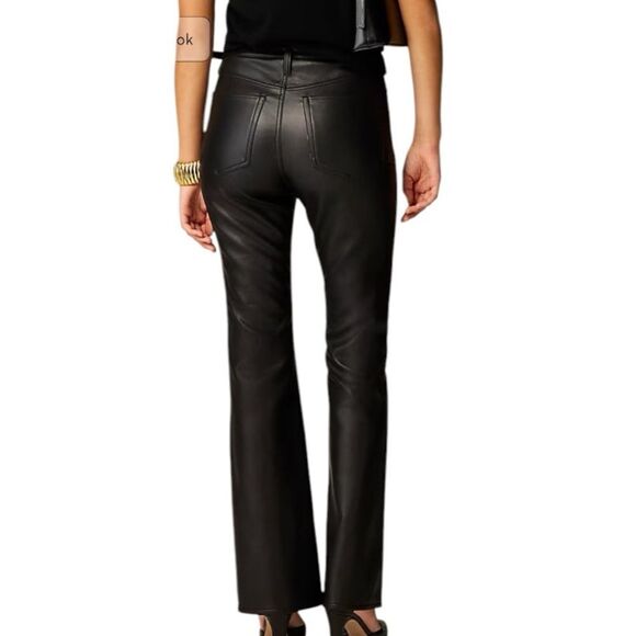 J Crew High-rise bootcut pant in faux leather Womens Size 36 Black‎ - Picture 3 of 13